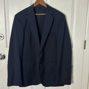 BOSS HUGO BOSS Navy blue wool blazer 42L Marzotto woven in Italy Stretch Tailor